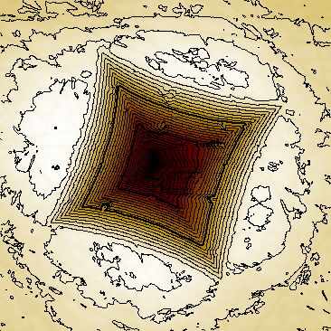 Topographic color and contour image